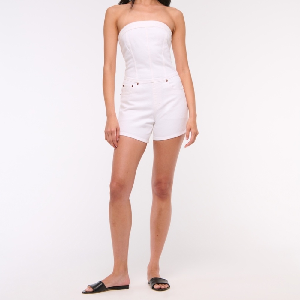 A&F Denim Strapless Romper - Picture 3 of 9